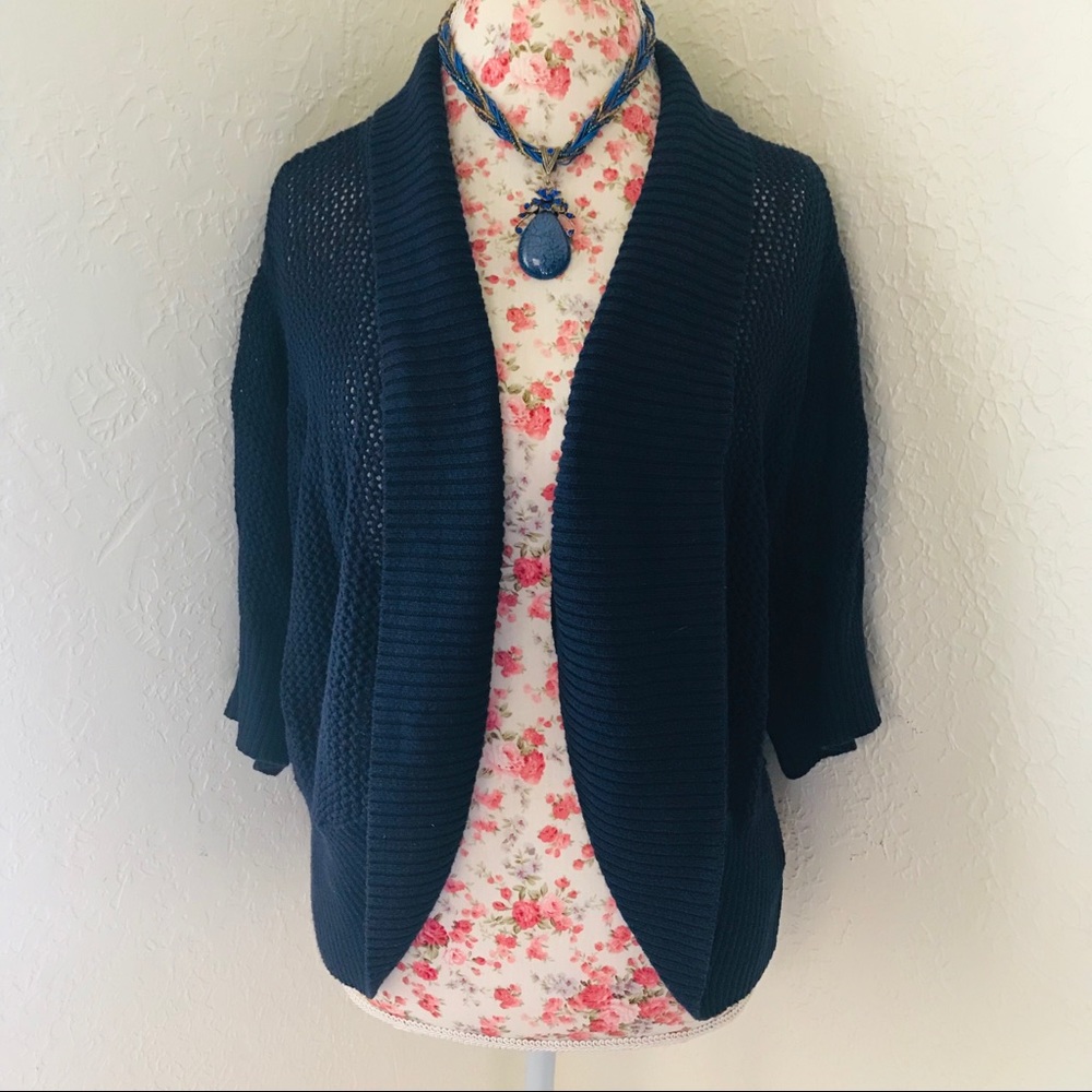Torrid Navy Blue Waffle Knit Shawl